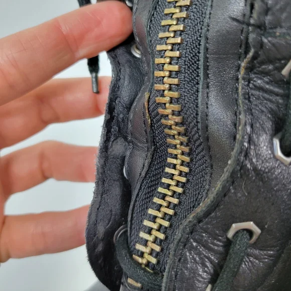 Kelsie Dagger Leather Sheepskin Sherling Lined Zippered Lace-up Boots Sz 6.5 - Picture 3 of 12